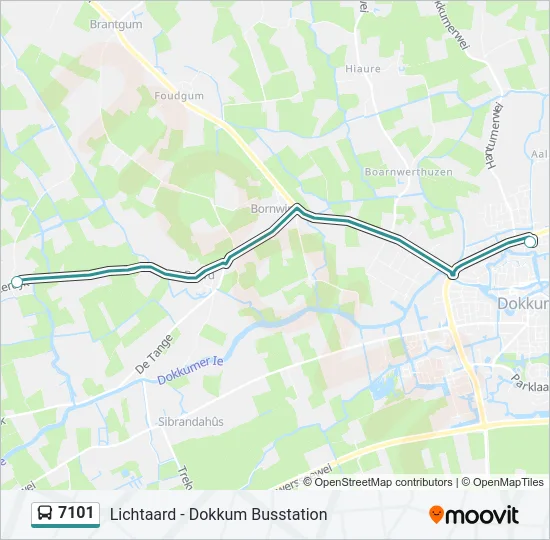 7101 Bus Line Map
