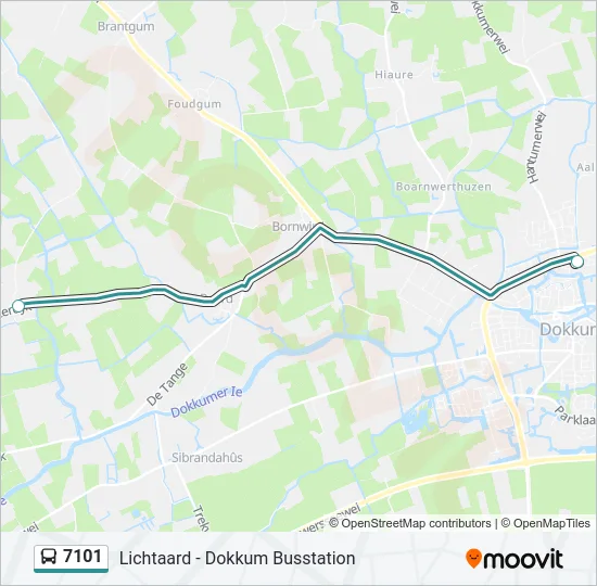 7101 Bus Line Map