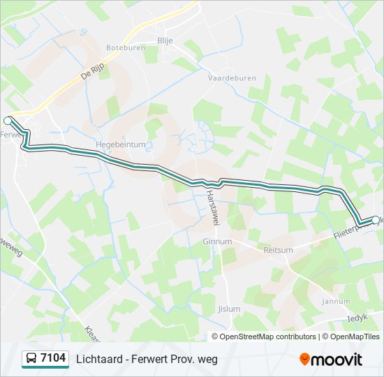 Bus 7104 lijnkaart