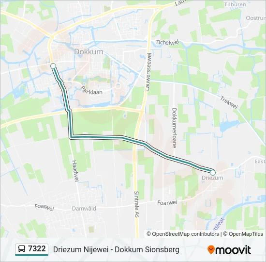 7322 Bus Line Map