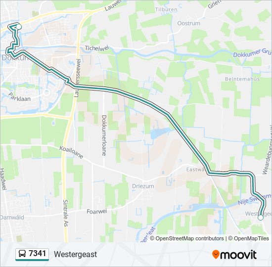 7341 bus Line Map