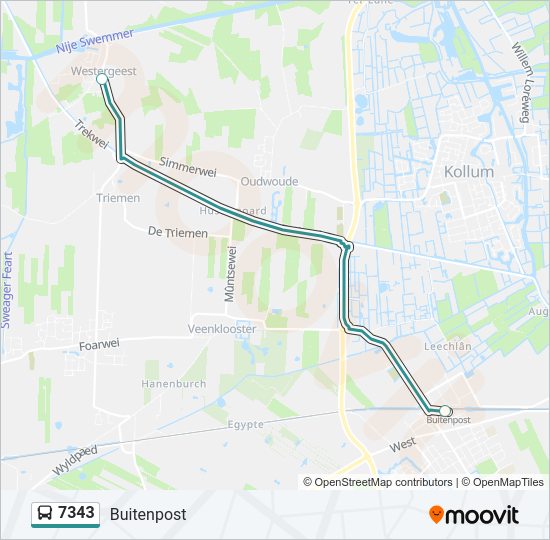 7343 Bus Line Map