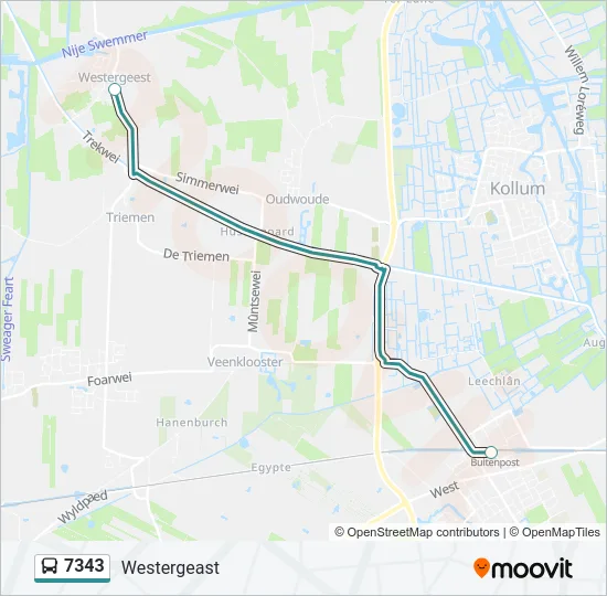 7343 Bus Line Map