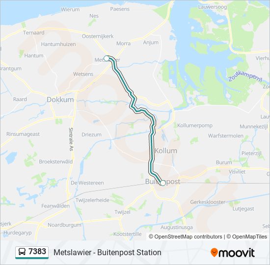 7383 bus Line Map