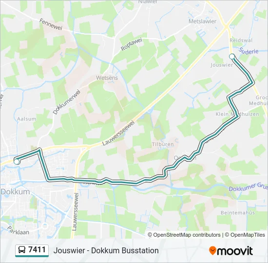 7411 Bus Line Map
