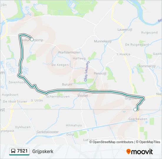 7521 Bus Line Map