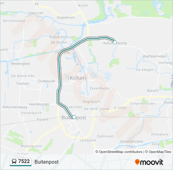 7522 Bus Line Map