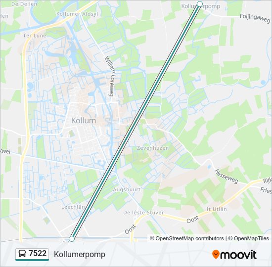 7522 bus Line Map