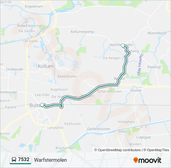 7532 Bus Line Map