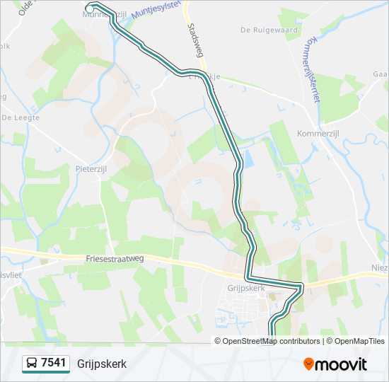 7541 bus Line Map