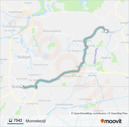 7542 Bus Line Map