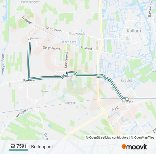 7591 Bus Line Map