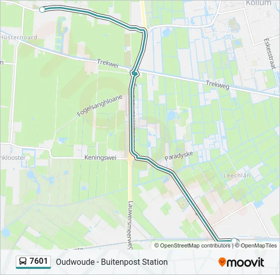 7601 Bus Line Map