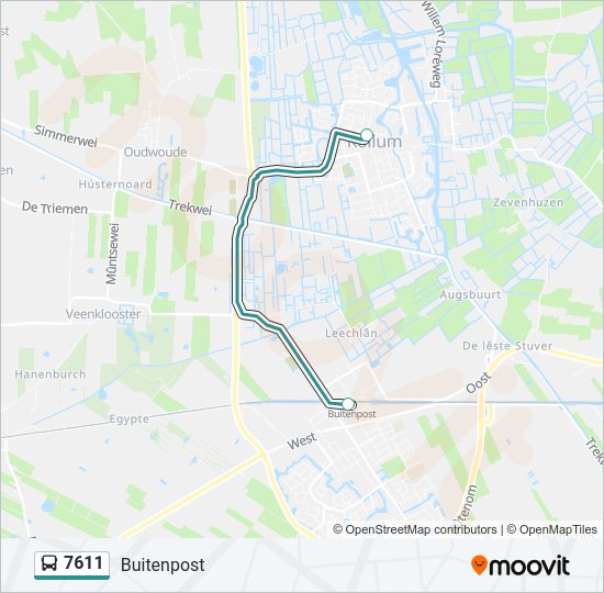 7611 Bus Line Map
