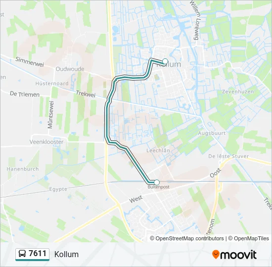 7611 Bus Line Map