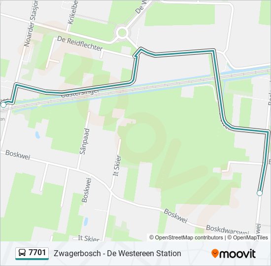 7701 bus Line Map