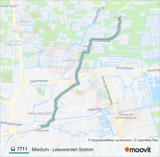 7711 Bus Line Map