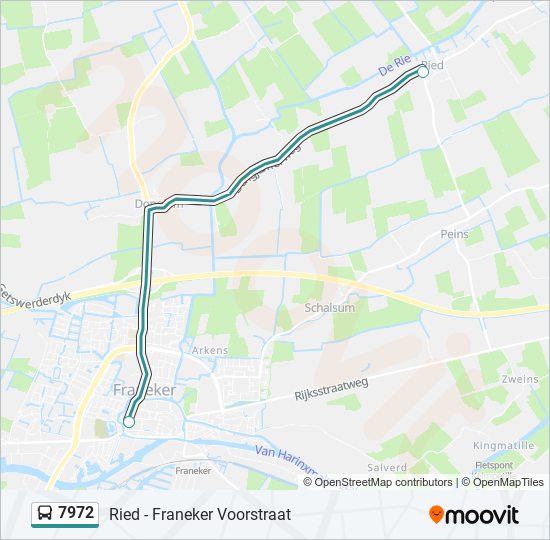 Bus 7972 lijnkaart