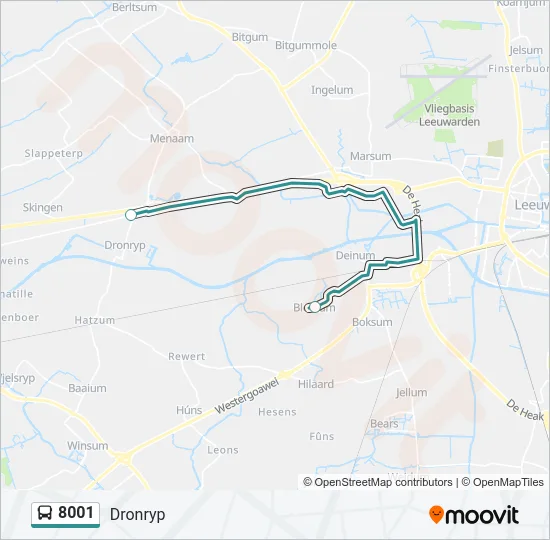 8001 Bus Line Map
