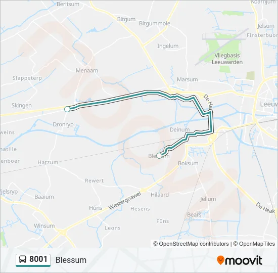 8001 Bus Line Map