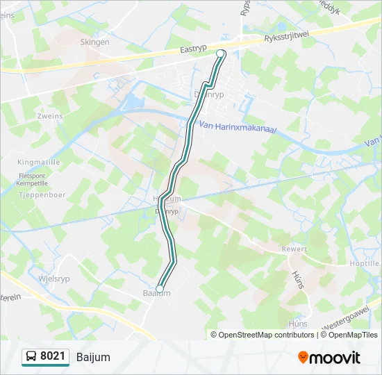 8021 Bus Line Map