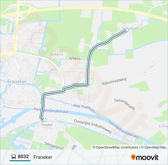 8032 Bus Line Map