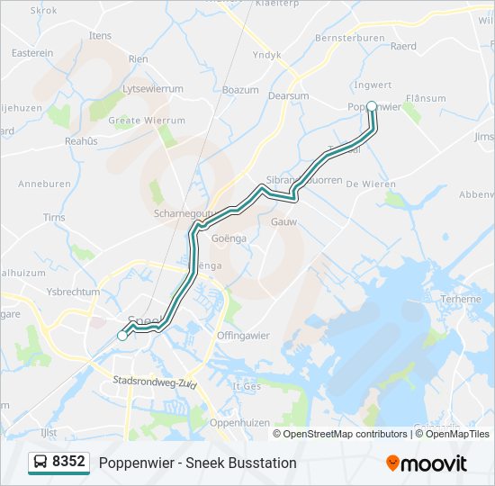 Bus 8352 lijnkaart