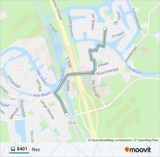 8401 bus Line Map