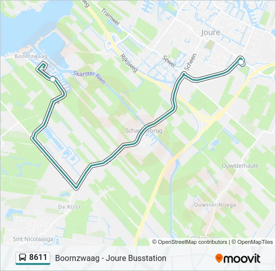 8611 Bus Line Map