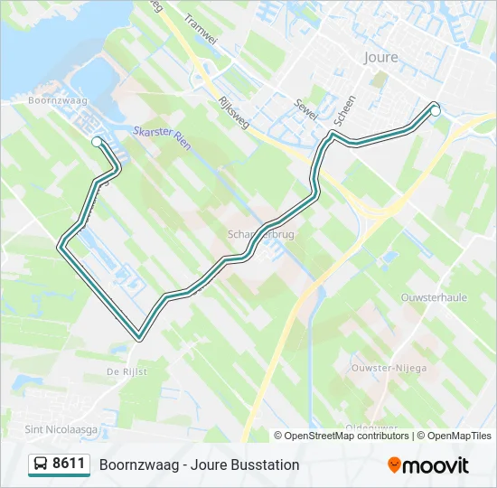 8611 Bus Line Map