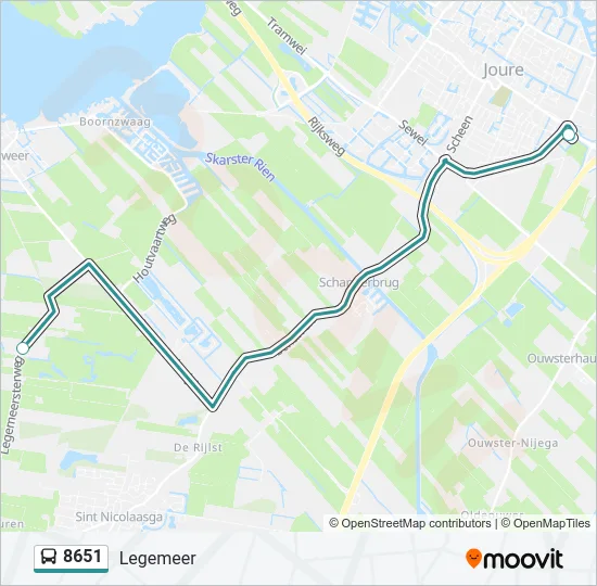 8651 Bus Line Map