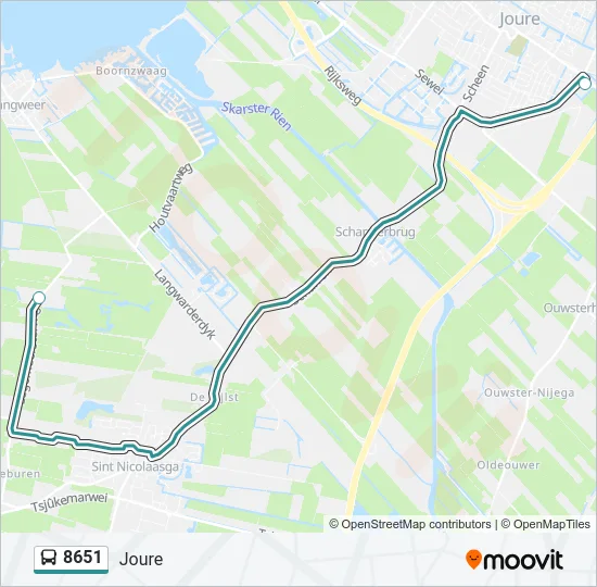 8651 Bus Line Map