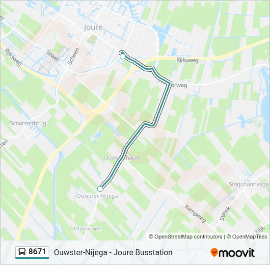 8671 Bus Line Map