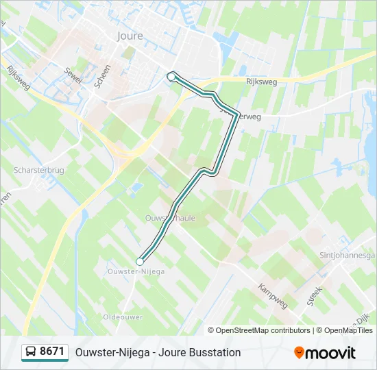 8671 Bus Line Map