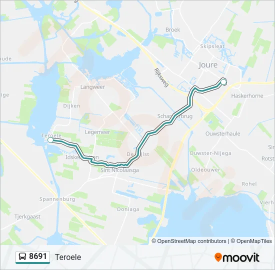 8691 Bus Line Map