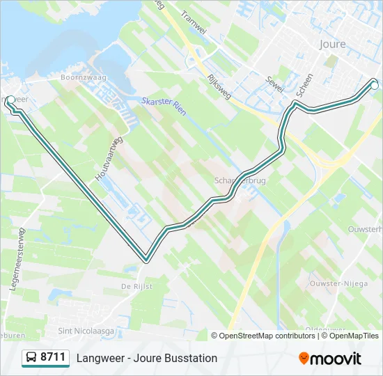 8711 Bus Line Map