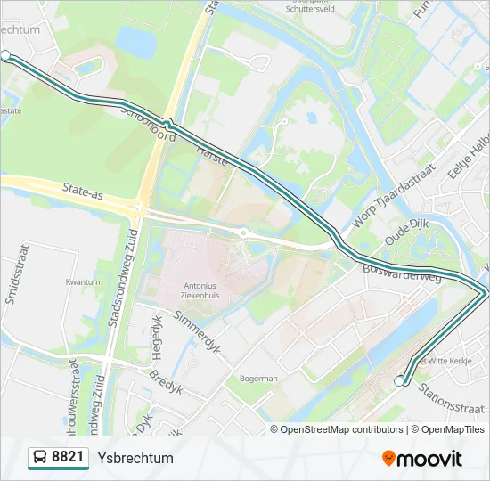 8821 Bus Line Map