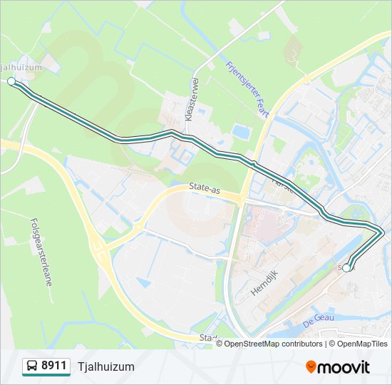 8911 bus Line Map