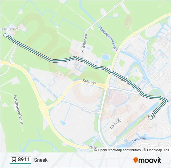 8911 Bus Line Map