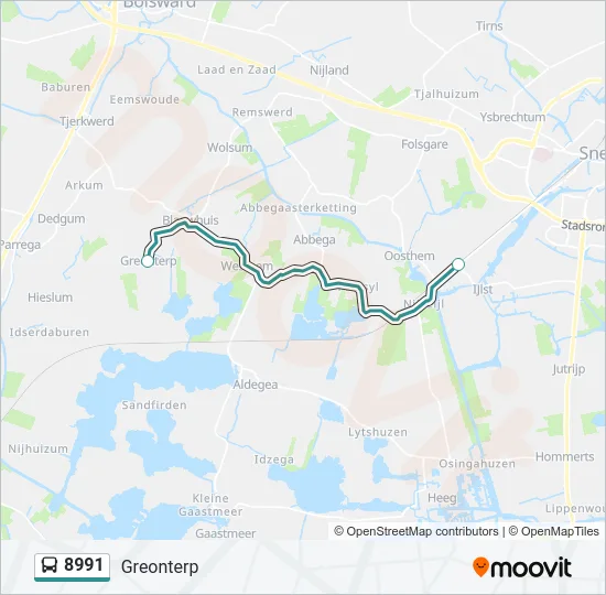 8991 Bus Line Map
