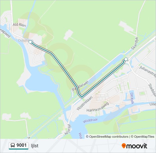 9001 Bus Line Map