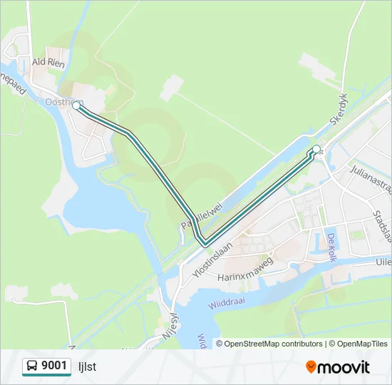 9001 Bus Line Map