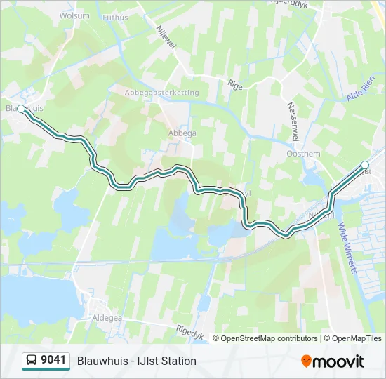 9041 Bus Line Map