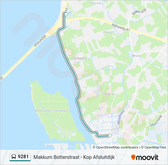 9281 Bus Line Map