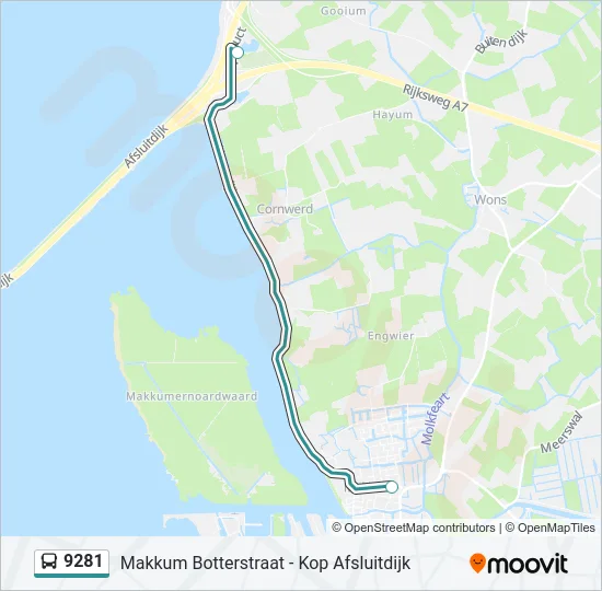 9281 Bus Line Map