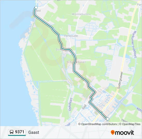 9371 Bus Line Map
