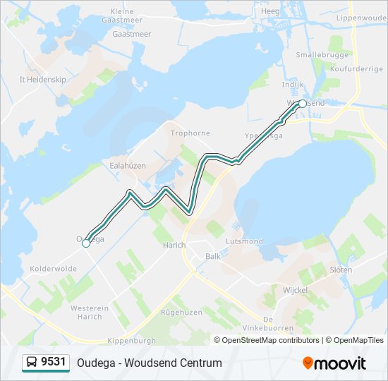 9531 bus Line Map