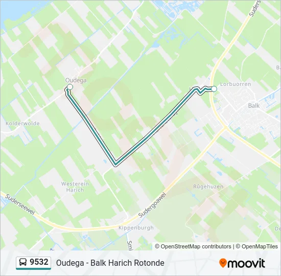9532 Bus Line Map