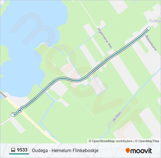 9533 bus Line Map