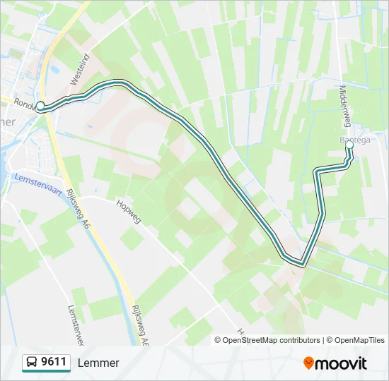 9611 Bus Line Map